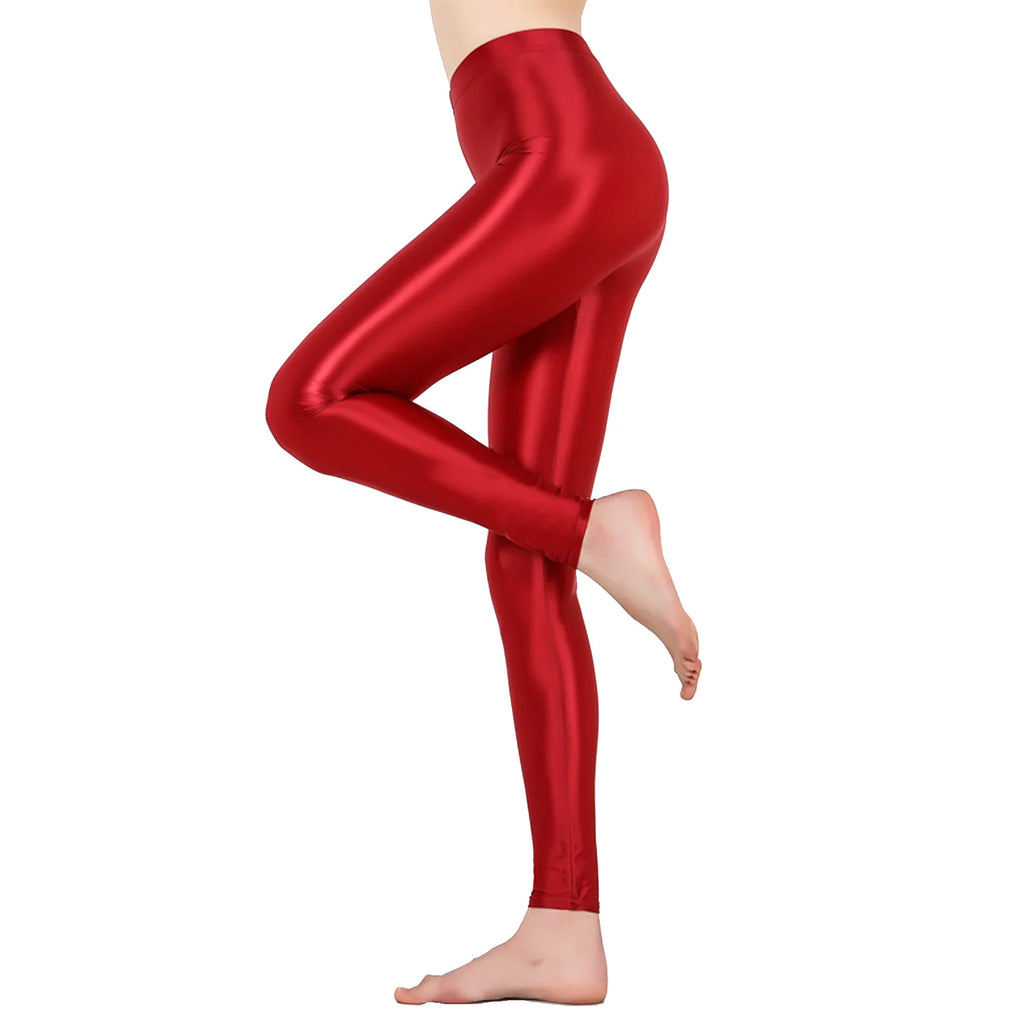 Leggings de yoga de sport à l'huile brillante pour femmes