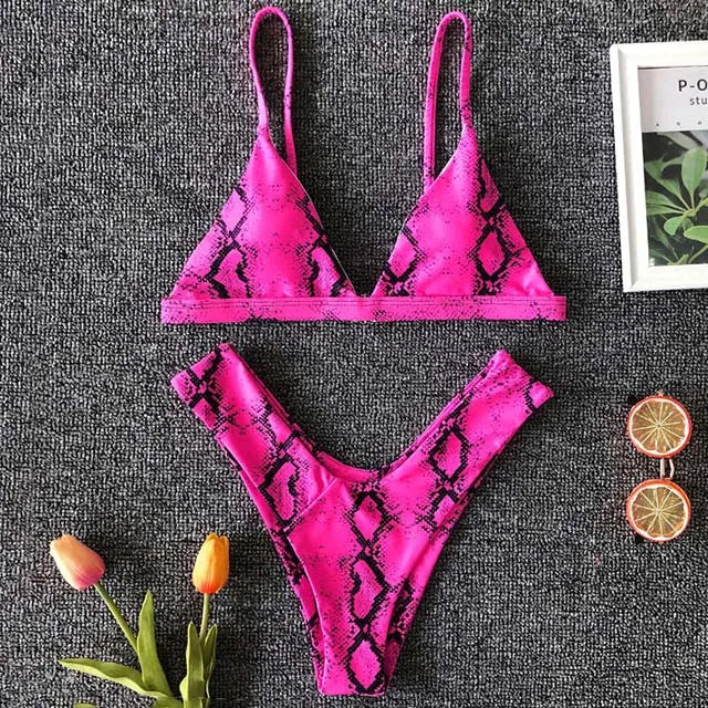 Maillot de bain deux pièces imprimé pour femmes