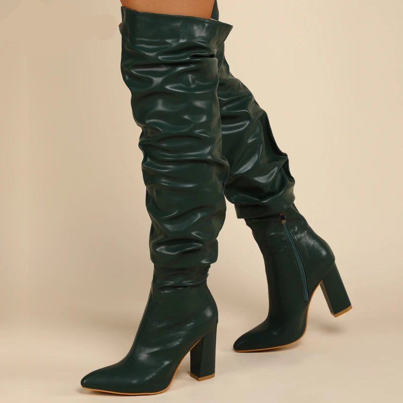 Bottes plissé pour femmes