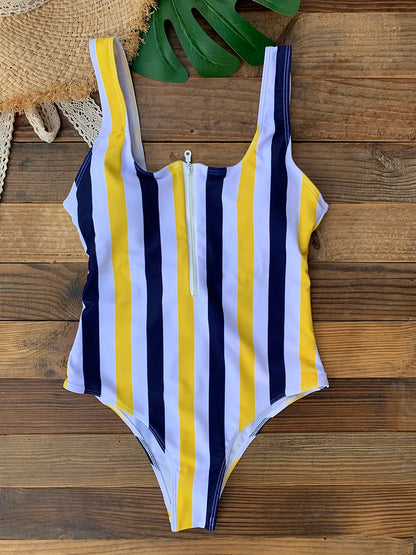 Maillot de Bain 1 Pièce Femme – Zip et Dos Nu