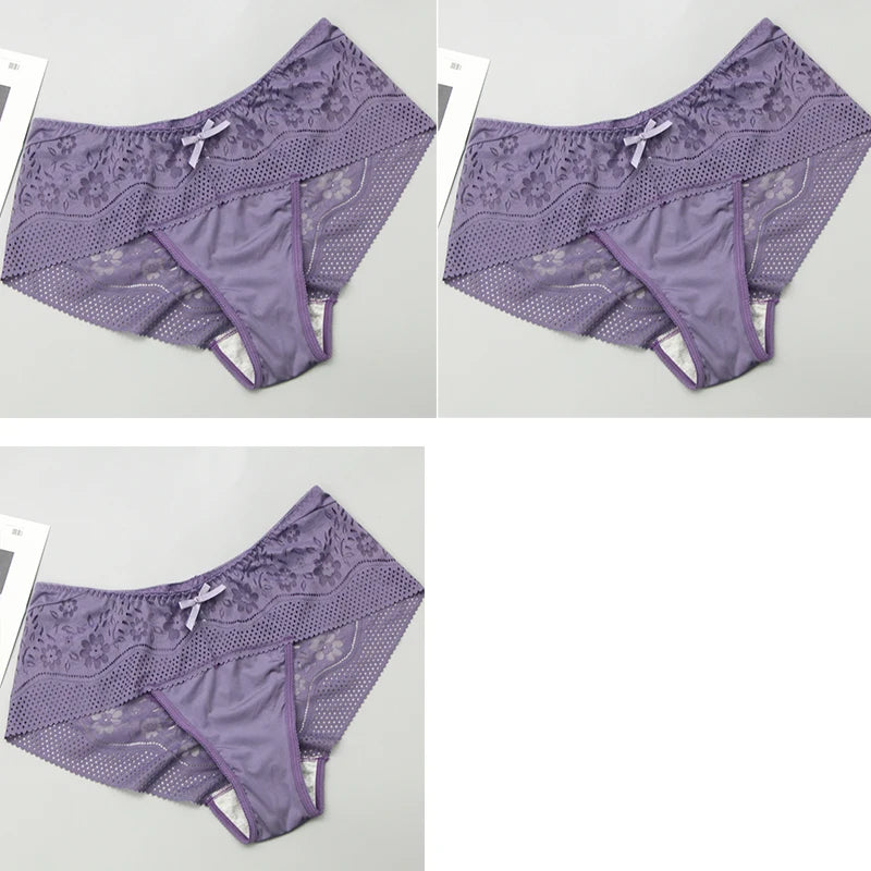 Lot de 3 culottes en dentelle pour femmes