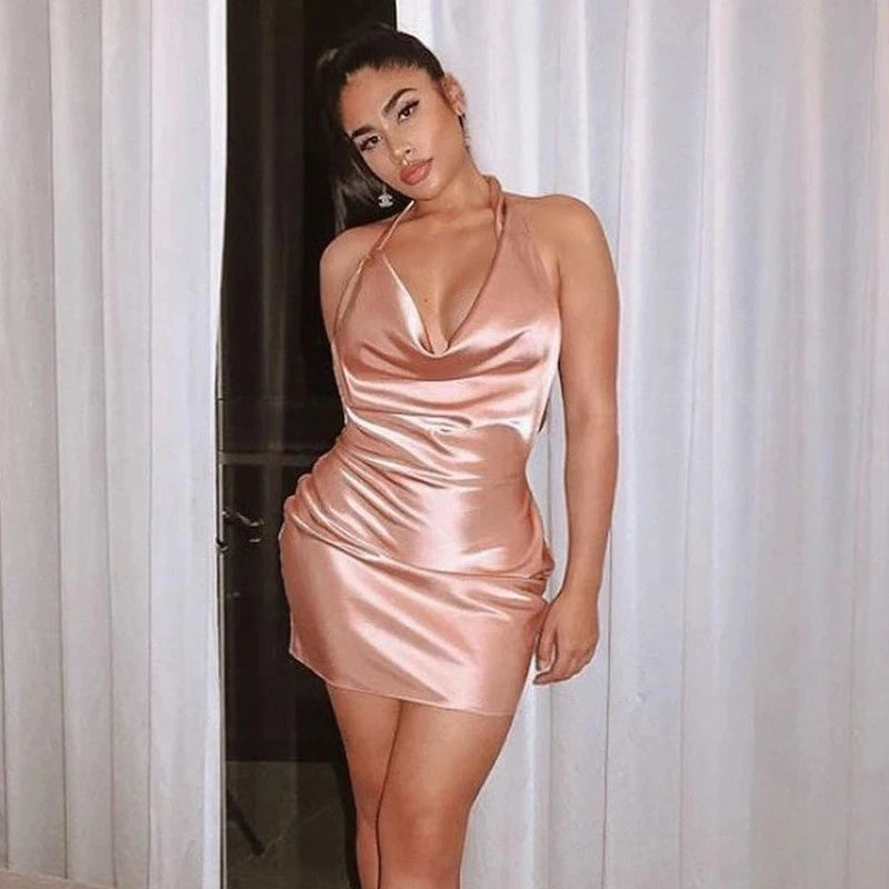 Robe dos nu sexy sans bretelles pour femmes