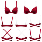 Soutien-gorge push-up rembourré à décolleté plongeant pour femmes