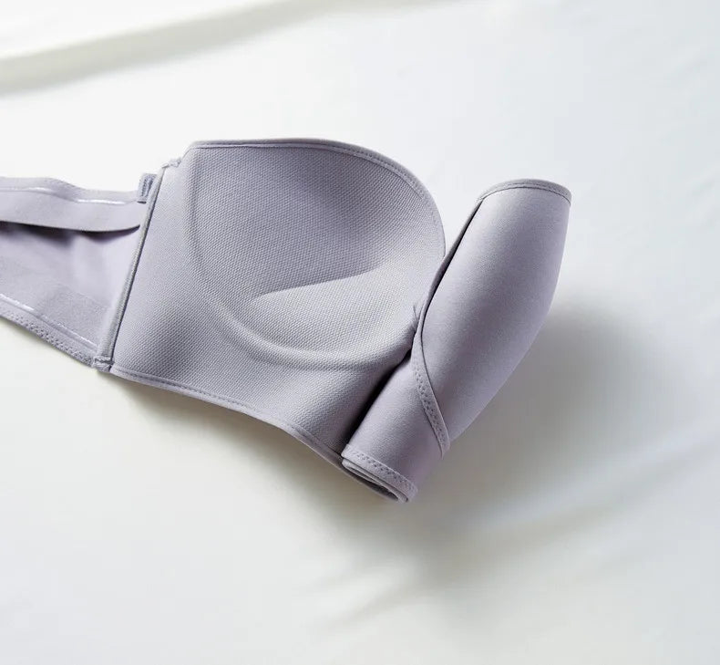 Soutien-gorge push-up sans bretelles en V profond pour femme