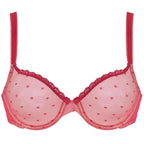 Soutien-gorge non rembourré à armatures et dentelle transparente pour femmes