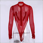 Body en maille transparente pour femmes
