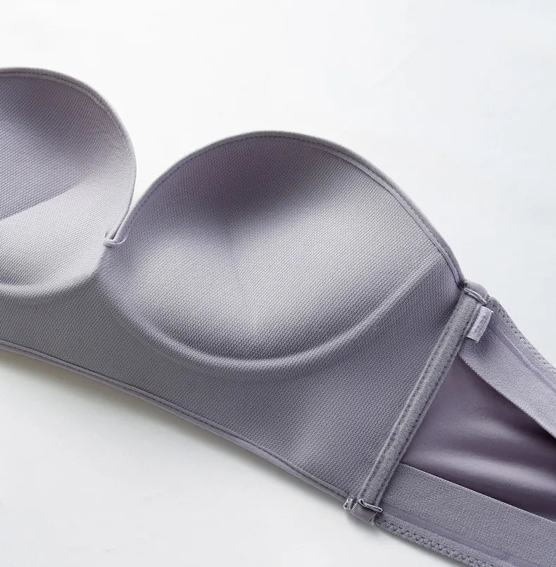 Soutien-gorge push-up sans bretelles en V profond pour femme