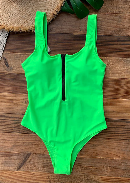 Maillot de Bain 1 Pièce Femme – Zip et Dos Nu