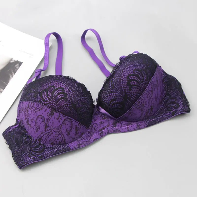Soutien-gorge à lacets brodés pour femmes