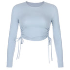 T-Shirt à manches longues et col rond pour femmes