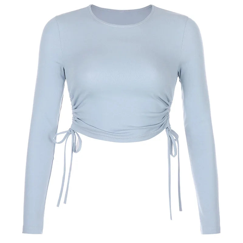 T-Shirt à manches longues et col rond pour femmes