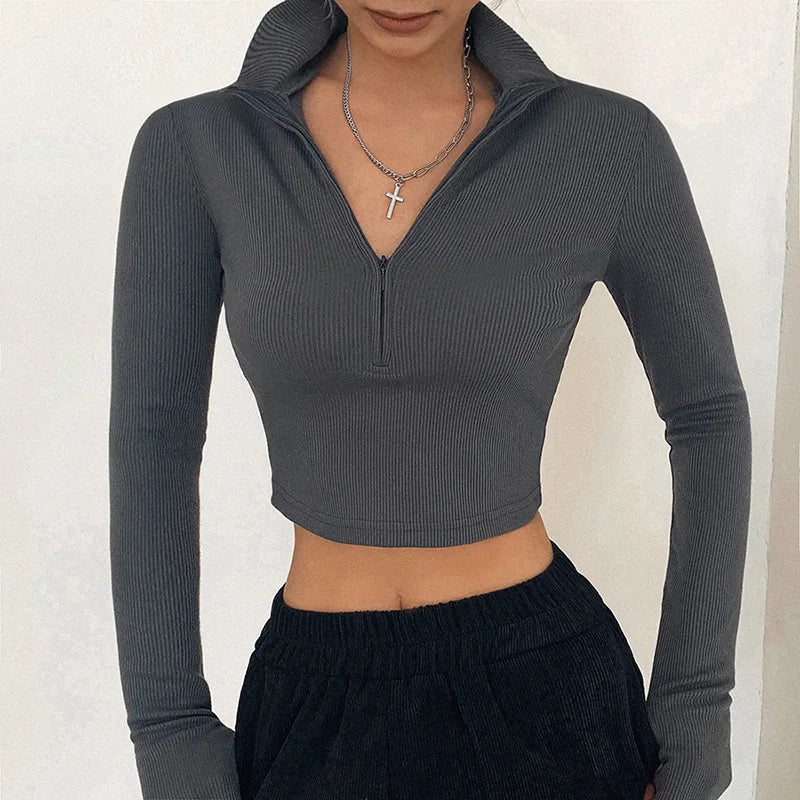 T-shirt décontracté à col roulé pour femmes