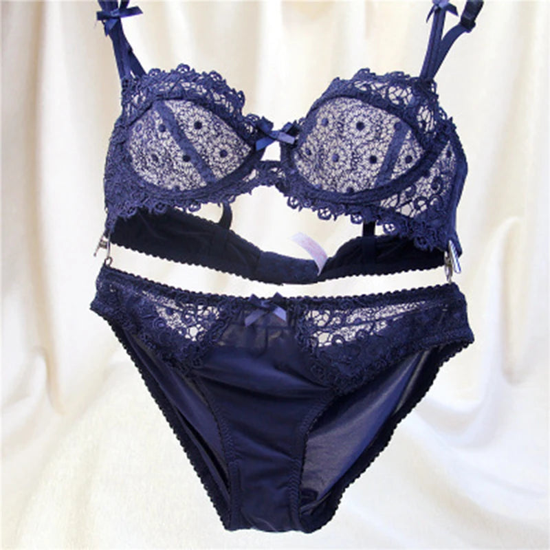 Ensemble de soutien-gorge push-up et culotte en dentelle pour femmes