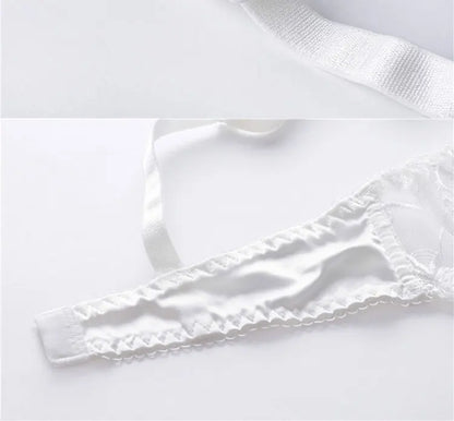 Ensemble Lingerie Femme – Dentelle Brodée Transparente