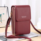 Sac à main pour téléphone portable à écran tactile en cuir souple pour femmes