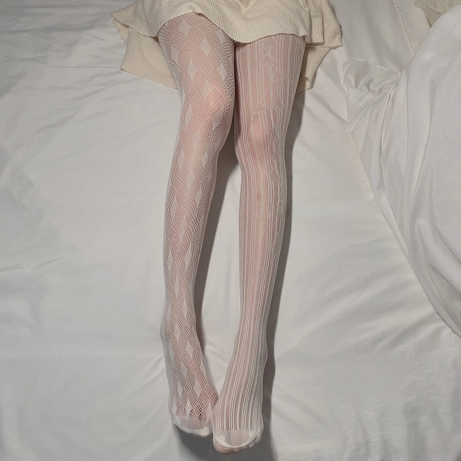Collants résille blancs pour femmes