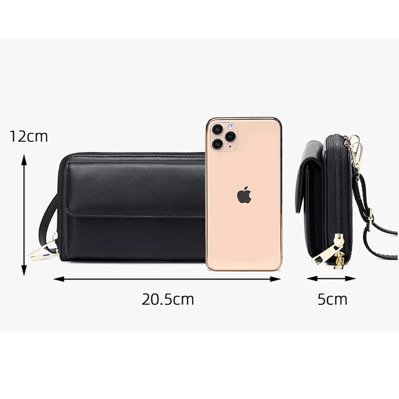 Sac à bandoulière en cuir PU pour téléphone à écran tactile pour femmes