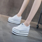 Baskets en cuir véritable souple pour femmes