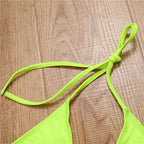 Maillot de bain deux pièces vert néon pour femmes