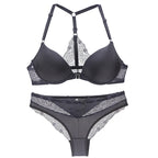 Ensembles soutien-gorge sans coutures boutonné sur le devant, push-up et culotte pour femmes