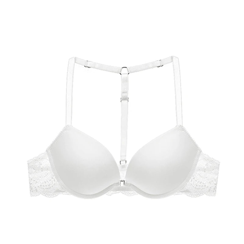 Ensemble soutien-gorge Push Up avec boucle avant et sangle d'épaule et culotte pour femmes