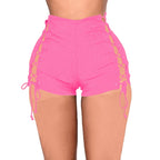 Short en jean sexy à lacets pour femmes