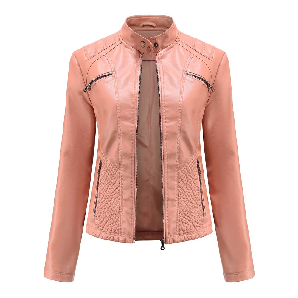 Veste en cuir PU pour femmes