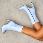 Bottines blanches en cuir PU de haute qualité pour femmes