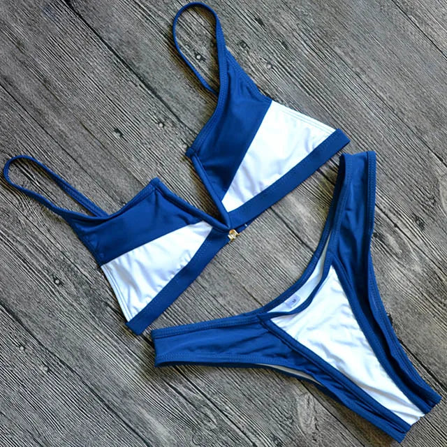 Maillot de bain deux pièces en forme de V pour femmes