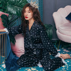 Pyjama en satin à pois pour femmes