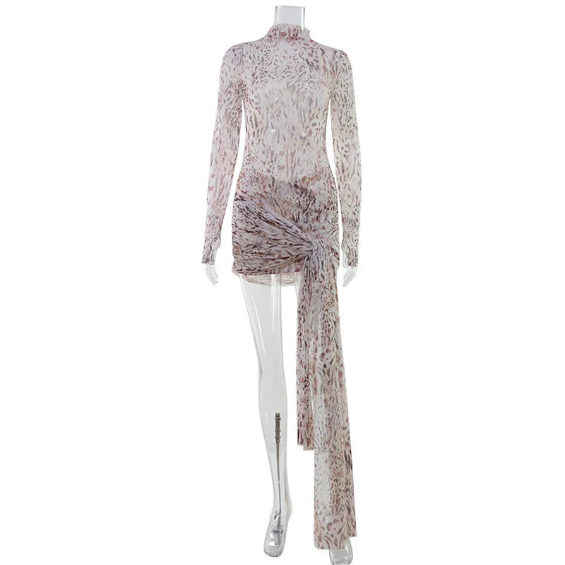 Robe courte sexy Imprimé léopard pour femmes