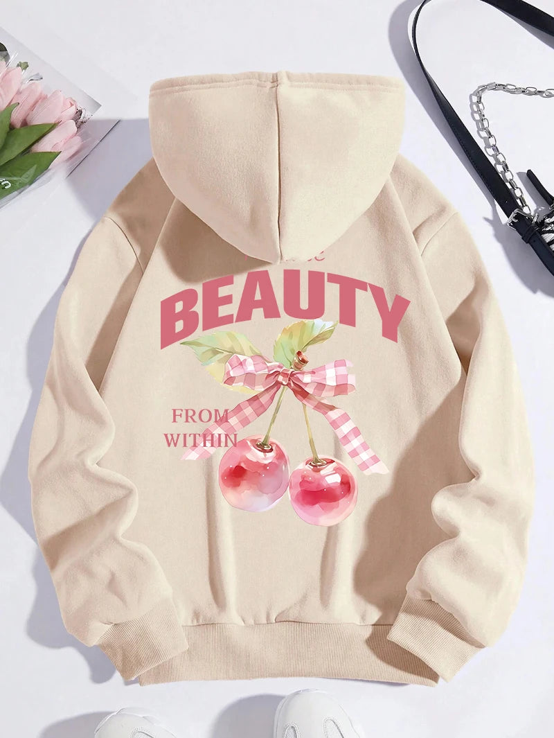 Sweat à capuche Pink Cherries pour femmes