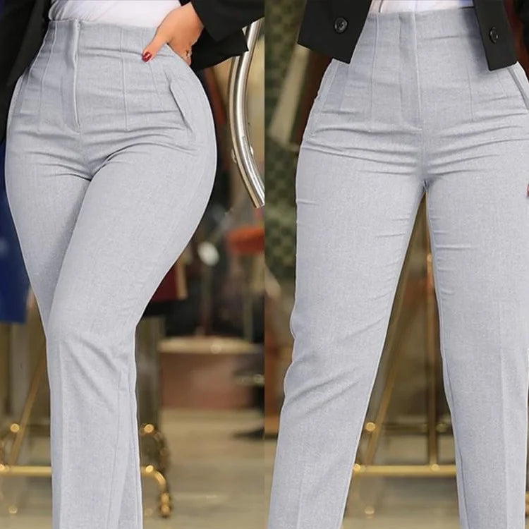Pantalon plissé à fermeture éclair pour femmes