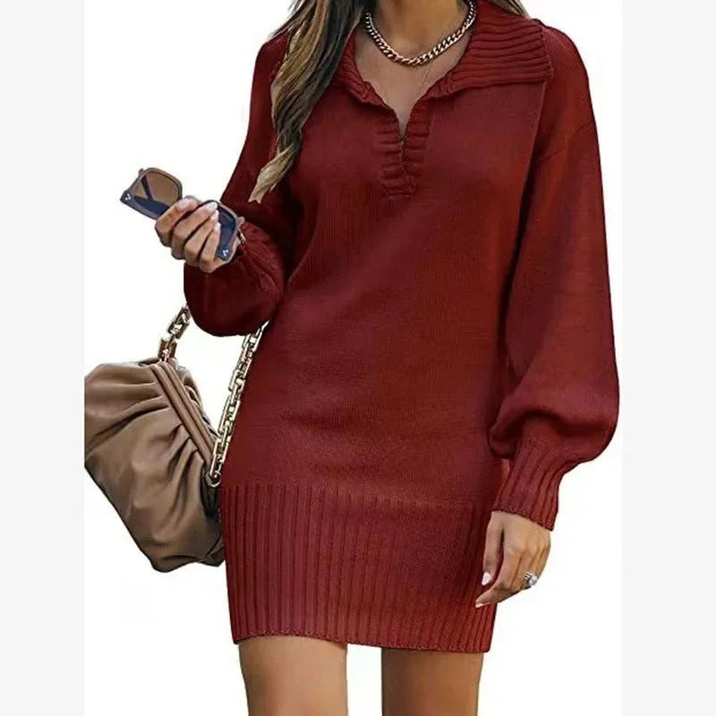 Robe pull mi-longue pour femmes