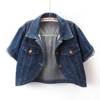 Veste en jean rose à manches courtes pour femmes