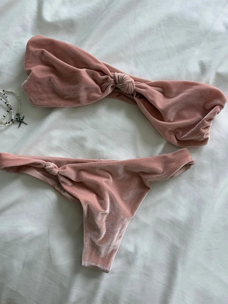 Ensemble bikini deux pièces sexy taille basse pour femmes