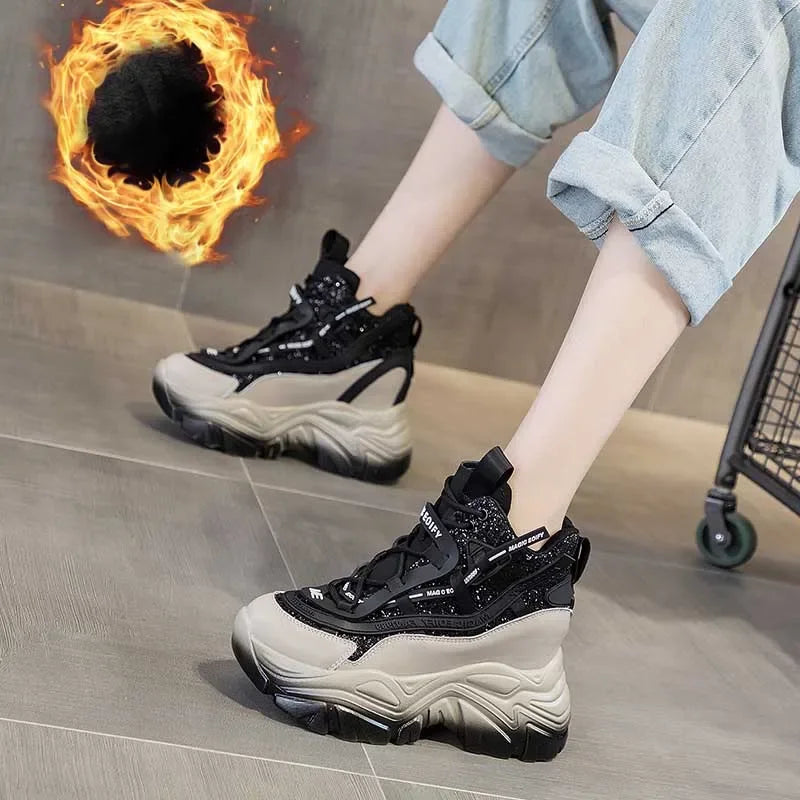 Baskets à semelle compensée Air Mesh pour femmes