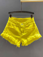 Short en jean vert ligne A pour femmes