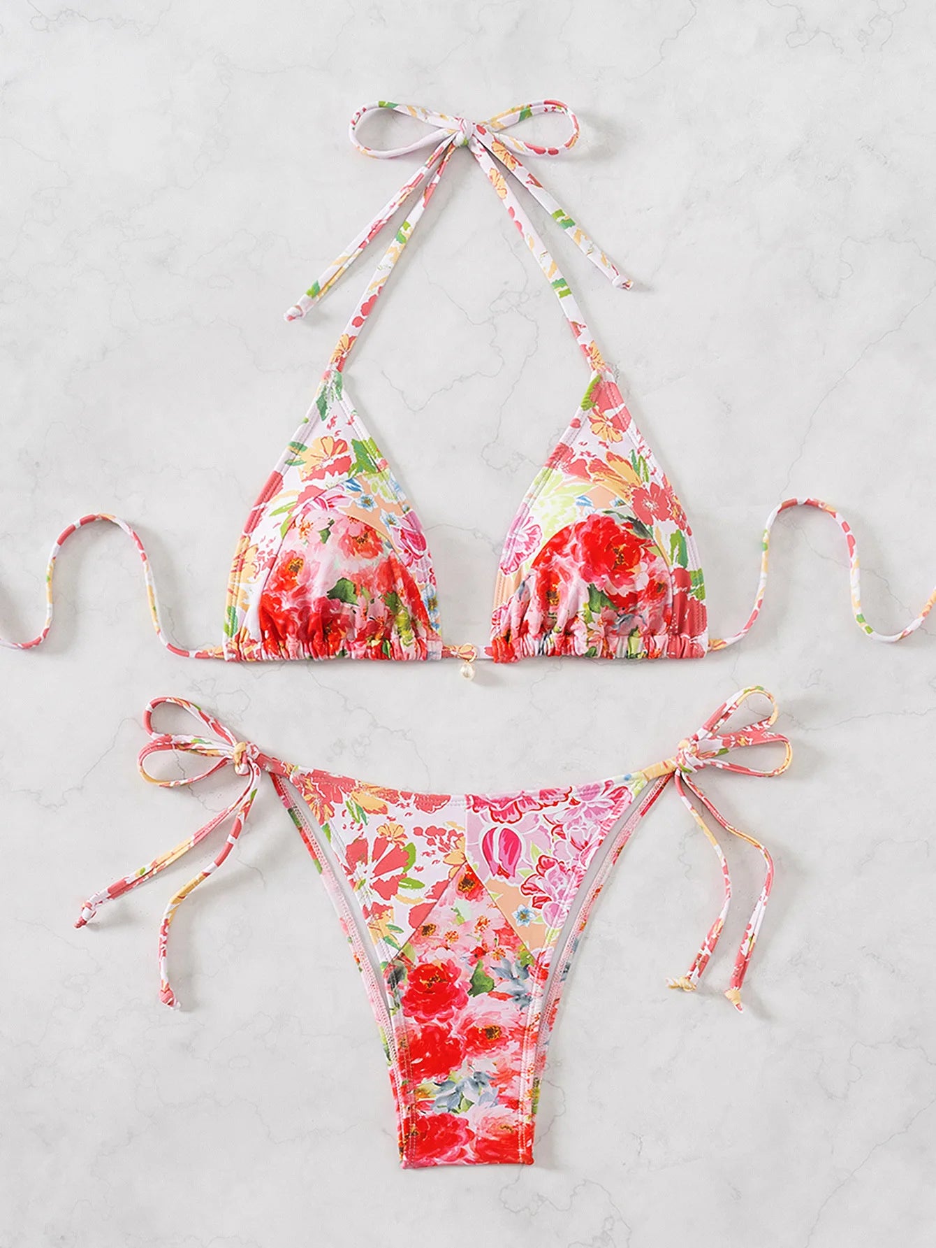 Ensemble maillot de bain 2 pièces soutien-gorge Push Up et string  pour femmes