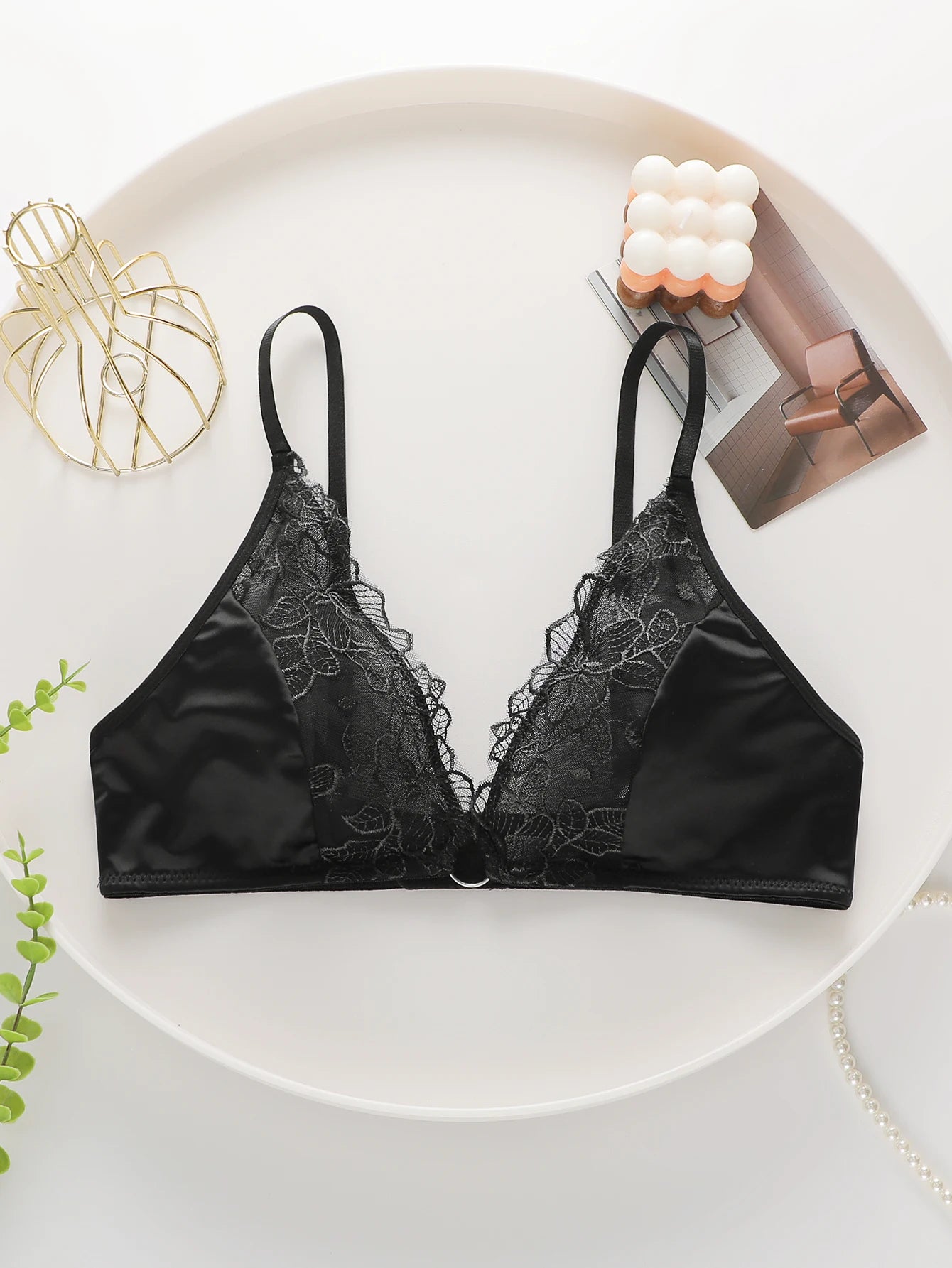 Soutien-gorge sexy brodée en dentelle pour femmes
