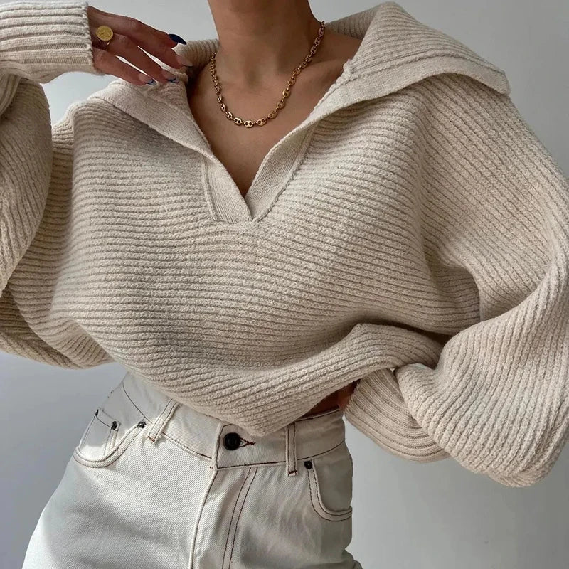Pull court en tricot Vintage pour femmes