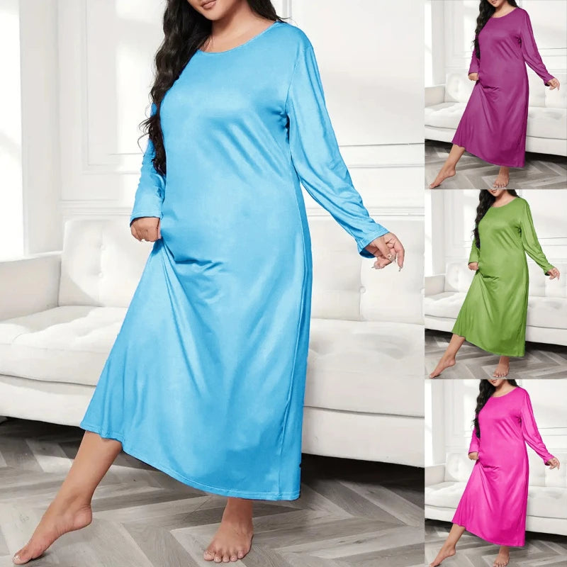 Robe de Nuit Grande Taille Femme – Coupe Ample et Manches Longues