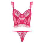 Ensemble de lingerie soutien-gorge d'été en dentelle fine et respirante et string pour femmes