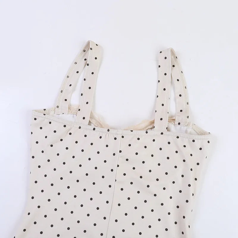 Robe d'été courte à pois pour femmes
