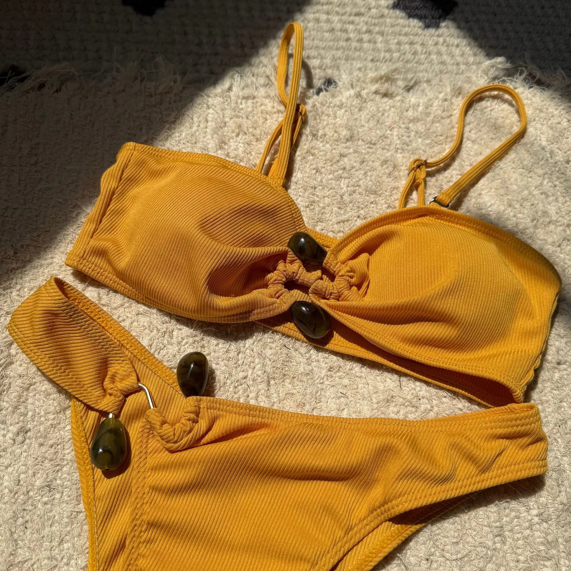 Maillot de bain deux pièces fendu pour femmes