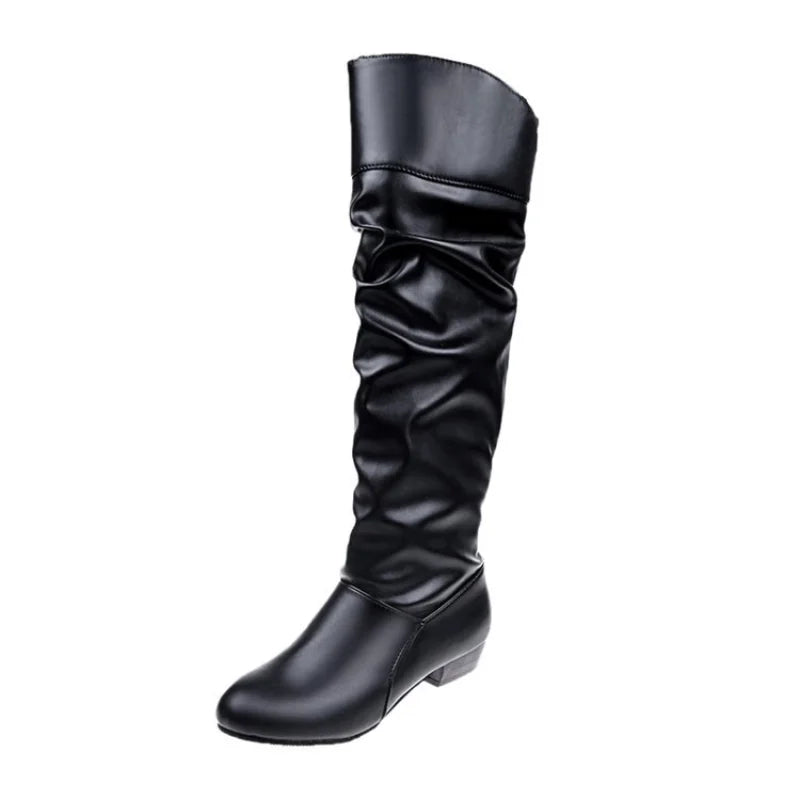 Bottes en cuir à talon pour femmes