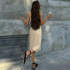 Robe longue à lacets décontractée pour femmes