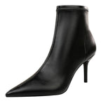 Bottes en cuir à talons hauts pour femmes