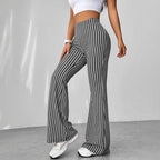 Pantalon évasé pied-de-poule pour femmes