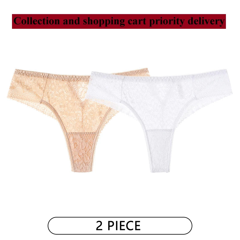 String sexy en dentelle brodée pour femmes
